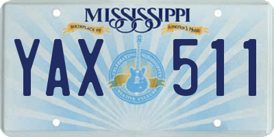 MS license plate YAX511