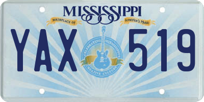 MS license plate YAX519