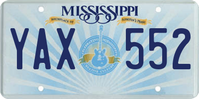 MS license plate YAX552