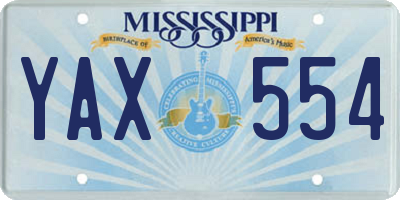 MS license plate YAX554