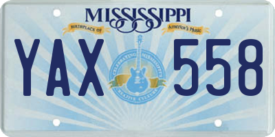 MS license plate YAX558