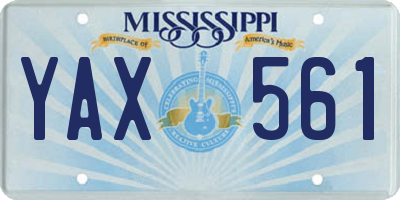 MS license plate YAX561