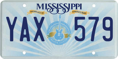 MS license plate YAX579