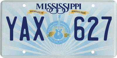 MS license plate YAX627