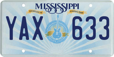 MS license plate YAX633