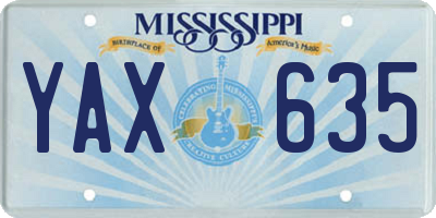 MS license plate YAX635