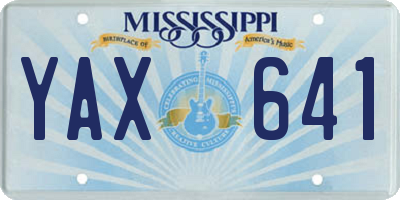 MS license plate YAX641