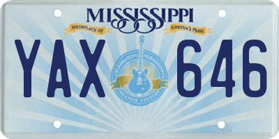MS license plate YAX646