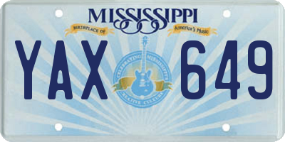 MS license plate YAX649