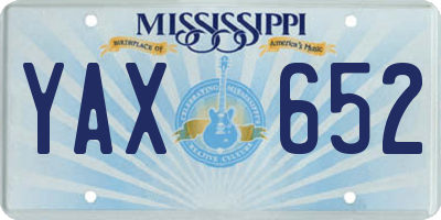 MS license plate YAX652