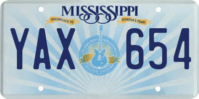 MS license plate YAX654