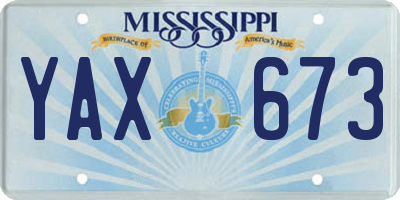 MS license plate YAX673