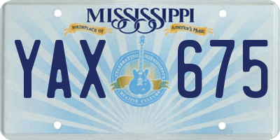 MS license plate YAX675