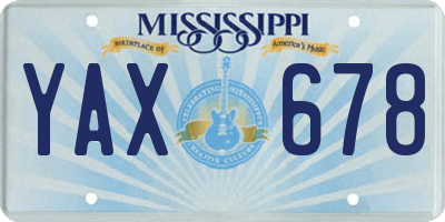 MS license plate YAX678