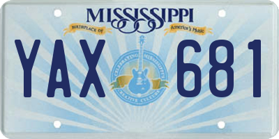 MS license plate YAX681