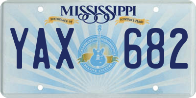 MS license plate YAX682