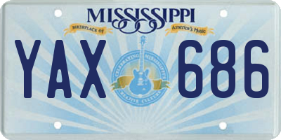 MS license plate YAX686
