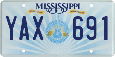 MS license plate YAX691