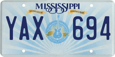 MS license plate YAX694