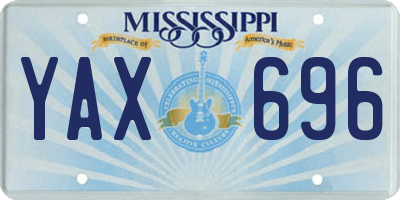 MS license plate YAX696