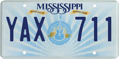 MS license plate YAX711