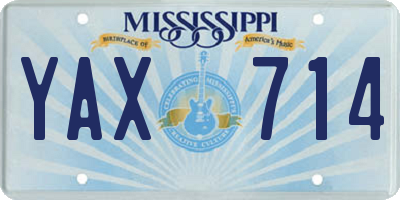 MS license plate YAX714