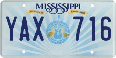 MS license plate YAX716