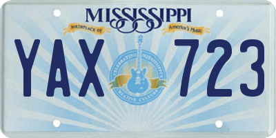 MS license plate YAX723
