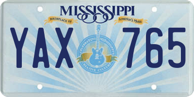 MS license plate YAX765