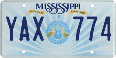 MS license plate YAX774