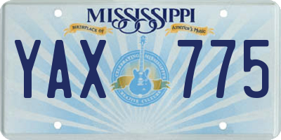 MS license plate YAX775