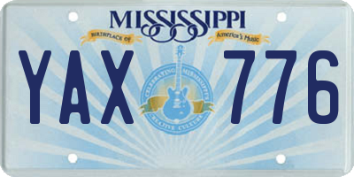 MS license plate YAX776