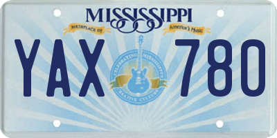 MS license plate YAX780