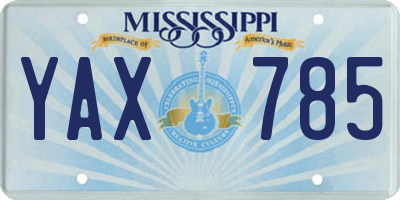 MS license plate YAX785