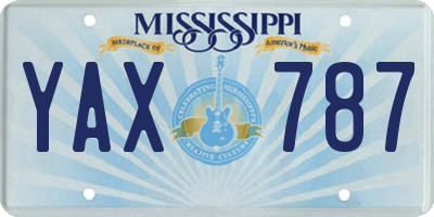 MS license plate YAX787