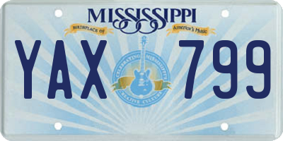 MS license plate YAX799