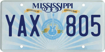 MS license plate YAX805