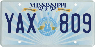 MS license plate YAX809