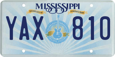 MS license plate YAX810