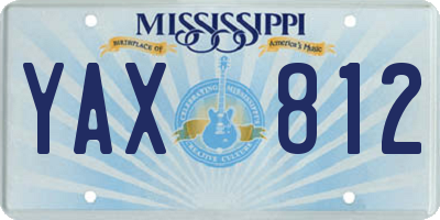 MS license plate YAX812