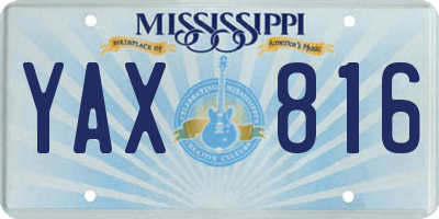 MS license plate YAX816