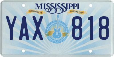 MS license plate YAX818