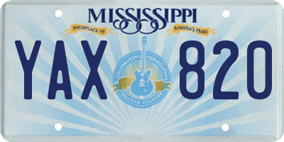 MS license plate YAX820