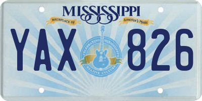 MS license plate YAX826
