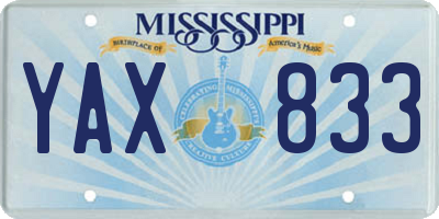 MS license plate YAX833