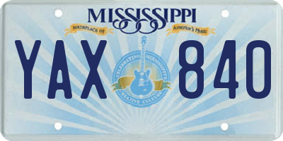 MS license plate YAX840