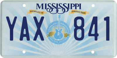 MS license plate YAX841