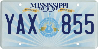 MS license plate YAX855