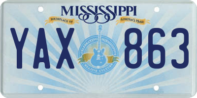 MS license plate YAX863