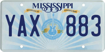 MS license plate YAX883